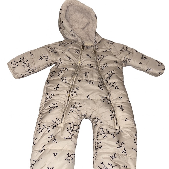 Jessica Simpson Baby Girls’ Winter Printed Snowsuit White Sand Size 18m - Picture 1 of 5